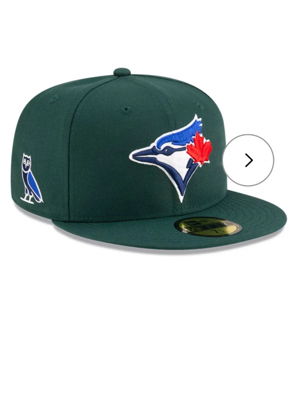 New Men’s Toronto Blue Jays New Era Green OVOxMLB 59FIFTY Fitted Hat size 7 3/4